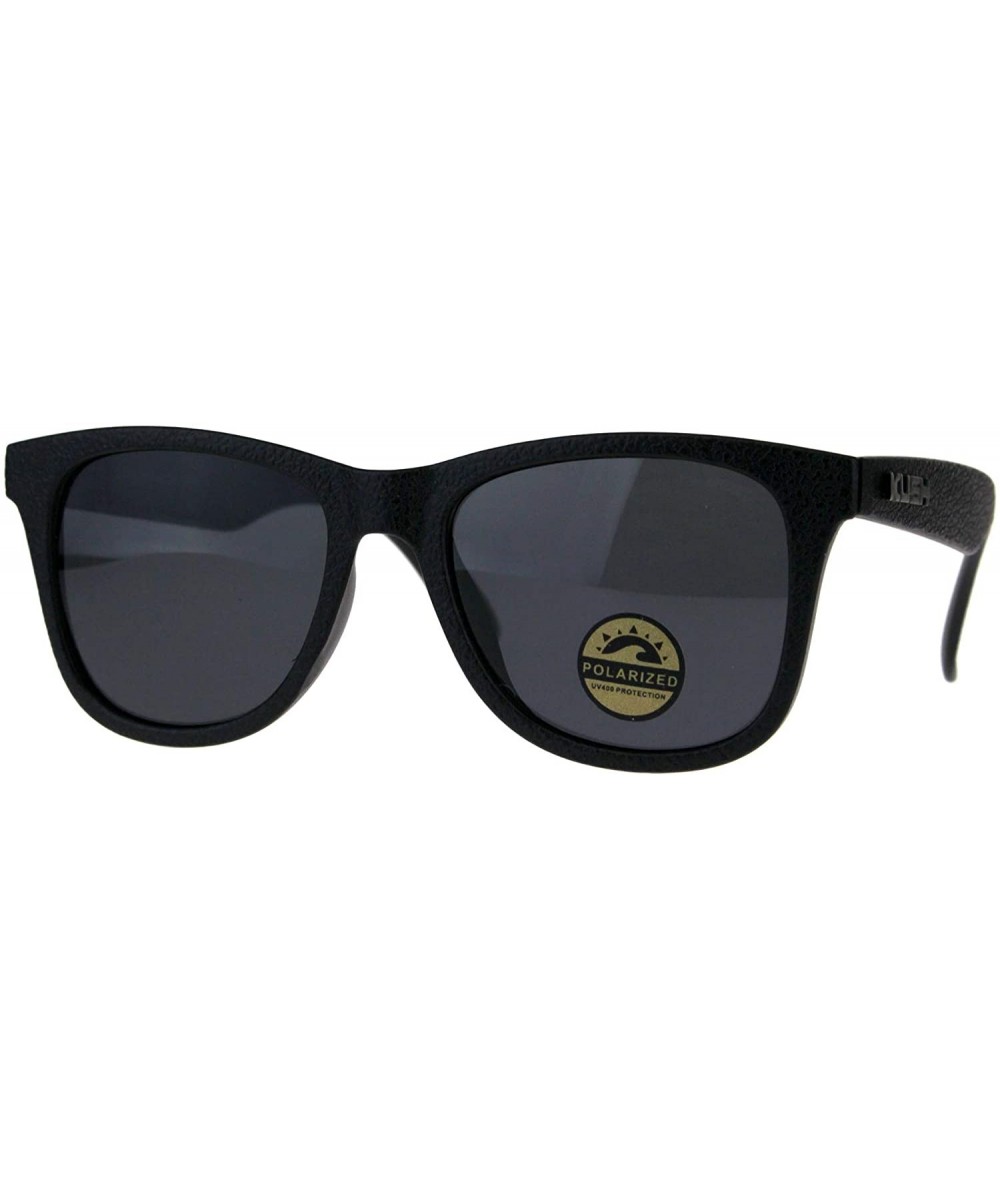 Polarized Lens Kush Sunglasses Textured Matte Black Classic Square Frame - C518KOK65IQ $10.17 Square