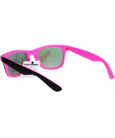 Rimless Style Sunglasses Square Horn Rim All Mirror Front Matte Frame - Pink - CP12OCKLF22 $5.90 Square