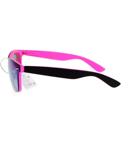 Rimless Style Sunglasses Square Horn Rim All Mirror Front Matte Frame - Pink - CP12OCKLF22 $5.90 Square