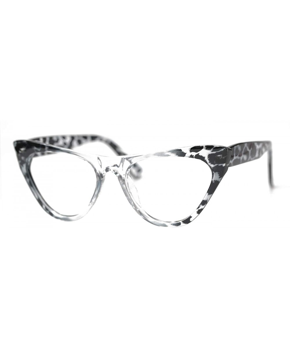 Womens Leopard Pattern Cat Eye Reading Glasses Quality Eye Glass Frame - Black Leopard - C818IG3HN0Z $8.20 Round