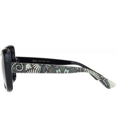 Womens 90s Paisley Arm Butterfly Thick Plastic Designer Sunglasses - Black Gradient Blue - CD18NDYX6SH $8.14 Butterfly