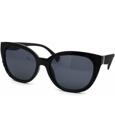 Womens Oversize Cat Eye Thick Plastic Fashion Sunglasses - All Black - CV18YTEZOD9 $7.20 Oversized