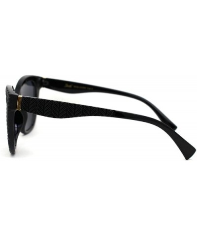 Womens Oversize Cat Eye Thick Plastic Fashion Sunglasses - All Black - CV18YTEZOD9 $7.20 Oversized