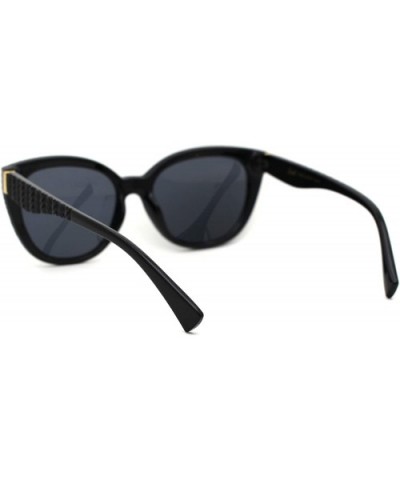 Womens Oversize Cat Eye Thick Plastic Fashion Sunglasses - All Black - CV18YTEZOD9 $7.20 Oversized