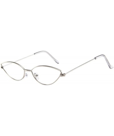 Mens Womens Small Frame Cat Eye Oval Retro Vintage Sunglasses Eyeglasses - Multicolor E - C4190OC6Z38 $7.24 Oval