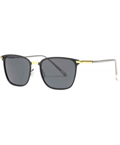 Polarized Sunglasses Square Metal Frame Unisex For Hunting And Fishing K0609 - Black&gold - CX18K0RM89K $9.22 Square