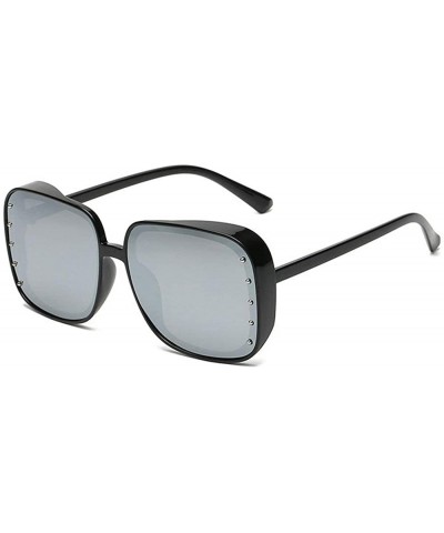 Mens Polarized Sunglasses Eyewear Flat Top Quality Square Glasses Outdoor Sports Mens Goggle UV400 - Silver - CT1935U9YOT $10...