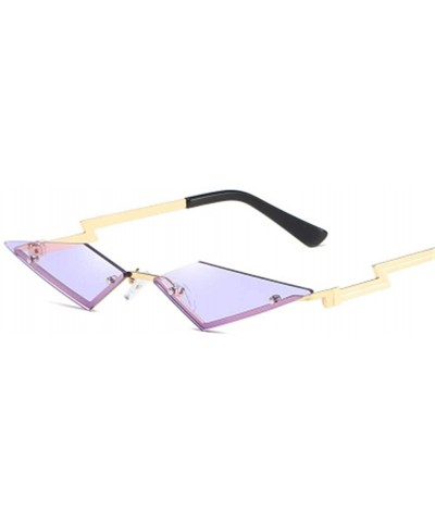 Rimless Cat Eye Diamond Shape Sunglasses for WomenUV400 Eyewear - Purple - CX1992NXWDS $5.61 Aviator