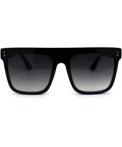 Flat Top Mobster Mafia Rectangular Retro Sunglasses - Black Smoke - C3197N8UWIY $7.58 Rectangular