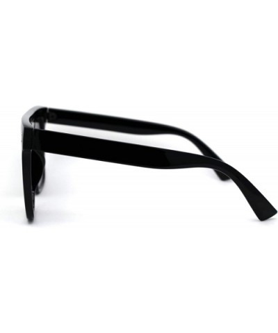 Flat Top Mobster Mafia Rectangular Retro Sunglasses - Black Smoke - C3197N8UWIY $7.58 Rectangular