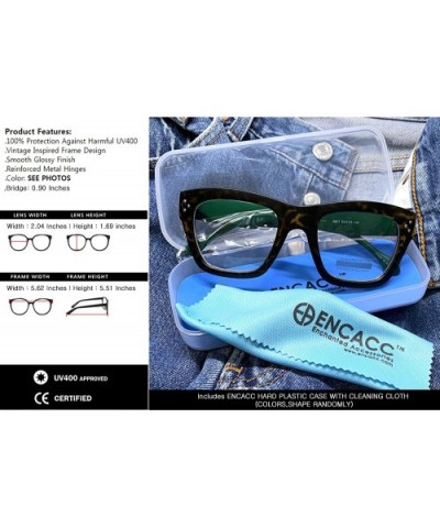 Vintage Inspired Geek Oversized Square Thick Horn Rimmed Eyeglasses Clear Lens - Leopard Green 00012 - CQ18Y8H2KI8 $11.54 Ove...