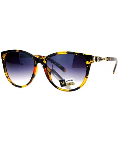 VG Eyewear Jewel Buckle Hinge Horn Rim Oversize Cat Eye Sunglasses - Tortoise Smoke - C712H8RUIAP $7.15 Cat Eye