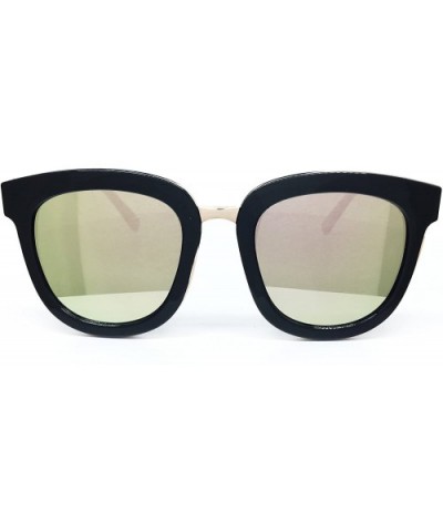 8584-1 Premium Oversized Womens Mens Mirrored Sunglasses - Rose Gold - CW18O9K60DL $14.10 Oversized