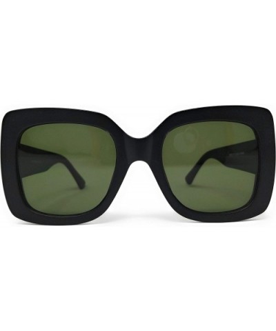 Oversized Bold Thick Black Square Frame Wide Arm Sunglasses Women Modern Hipster Fashion Shades - SM1122 - C918L8Z0KXU $12.20...