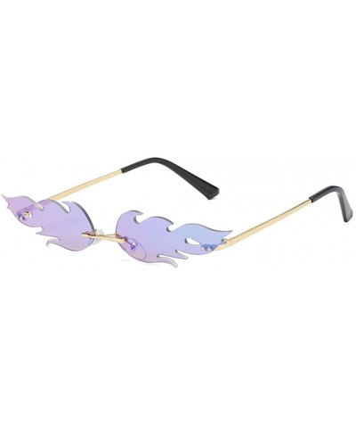 UV Protection Sunglasses for Women Men Rimless frame Cat-Eye Shaped Acrylic Lens Plastic Frame Sunglass - F - C61902YZ2ZM $7....