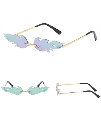 UV Protection Sunglasses for Women Men Rimless frame Cat-Eye Shaped Acrylic Lens Plastic Frame Sunglass - F - C61902YZ2ZM $7....