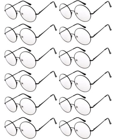 12 Pack Small Round Retro Vintage Circle Style Sunglasses Colored Metal Frame - 56_clear_black_12_pairs - CL18530SDHH $21.82 ...