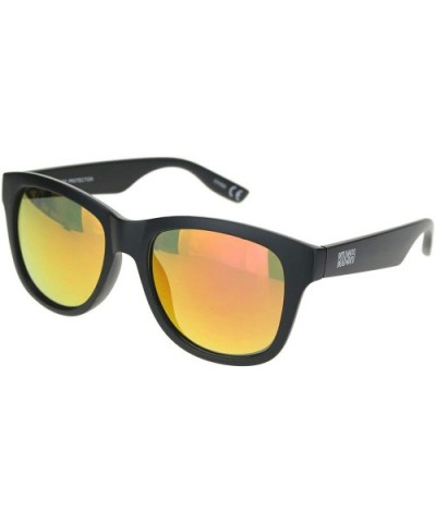 Kush Sunglasses Classic Black Square Frame Mirrored Lens Unisex Shades UV 400 - Matte Black (Fuchsia Mirror) - CE196CC97MM $9...