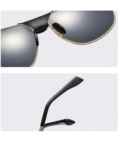 Gifts Men's Metal Sunglasses Polarized Summer Square Sun Glasses for Men Driving - Silver With Black - CH18SU8ZYYY $6.27 Square