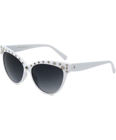Bronx Sharp Cat Eye Studs Sunglasses - White - CR196XGX5K9 $8.30 Cat Eye