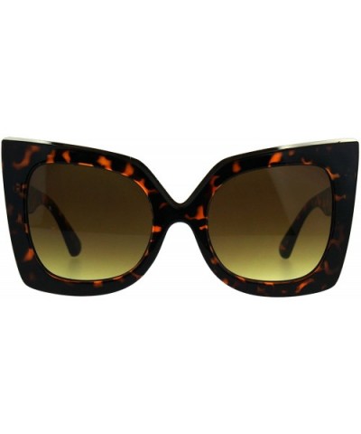 Womens Sunglasses Oversized Fashion Square Butterfly Metal Top Accent - Tortoise Brown - CG189H037OT $8.64 Butterfly