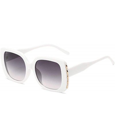 Sunglasses Female Sunglasses Retro Glasses Men and women Sunglasses - White - CB18LIXH4GA $5.23 Sport