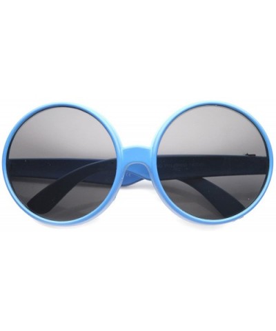 Women's Oversize Mod Fashion Colorful Circular Large Round Sunglasses 65mm - Blue / Smoke - C8124K94H61 $5.71 Oversized