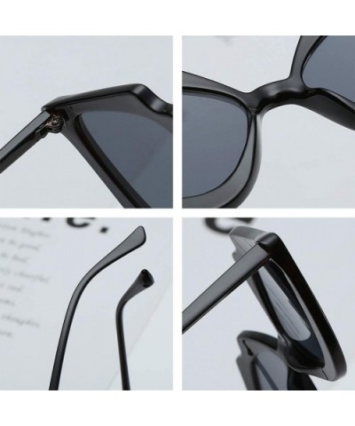 Fashion Lips Frame Oversized Plastic Lenses Sunglasses for Women UV400 - Black Gray - CR18NS80OT9 $8.51 Square