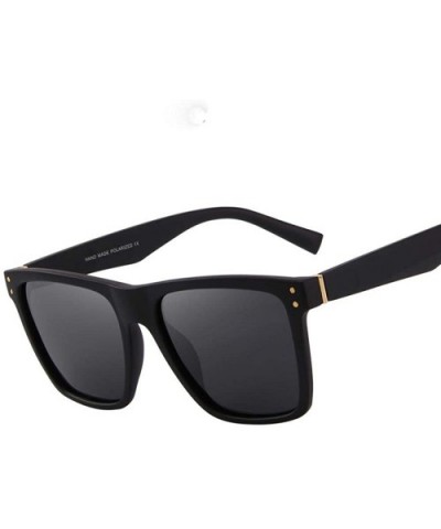 DESIGN Men/Women Polarized Square Sunglasses 100% UV Protection S8206 C01 Black - C02 Blue - CA18XDWK67S $13.04 Square