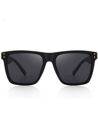 DESIGN Men/Women Polarized Square Sunglasses 100% UV Protection S8206 C01 Black - C02 Blue - CA18XDWK67S $13.04 Square