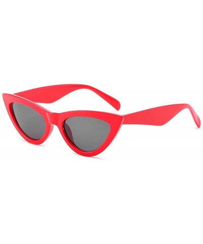 Sunglasses for Women Vintage Cat Eye Ladies Shades UV400 Sun Glasses - Red&grey - C718NEUEGDR $5.54 Cat Eye