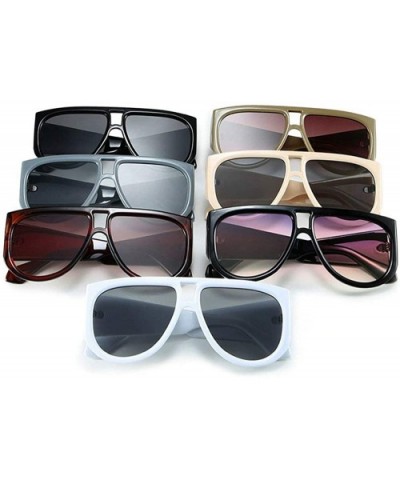 Fashion Oversized Shield Sunglasses Women Sunshade Glasses Vintage Flat Top Round Futuristic Sunglasses - CL192W2W8NK $7.59 R...