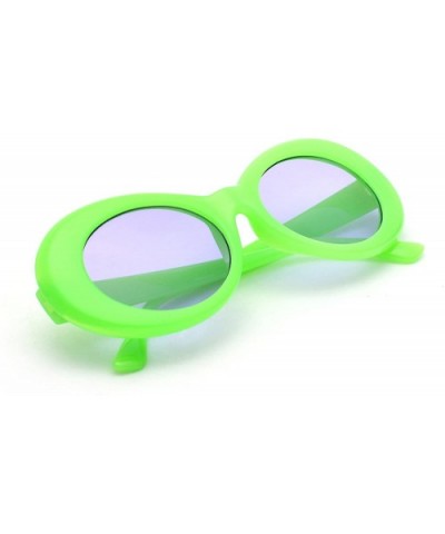 Bold Retro Oval Lens Mod Style Thick Frame Sunglasses Clout Goggles 1212 - Green - CR186WCSUT0 $30.10 Round