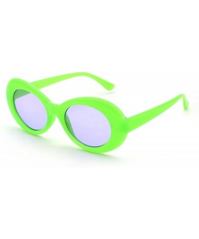 Bold Retro Oval Lens Mod Style Thick Frame Sunglasses Clout Goggles 1212 - Green - CR186WCSUT0 $30.10 Round