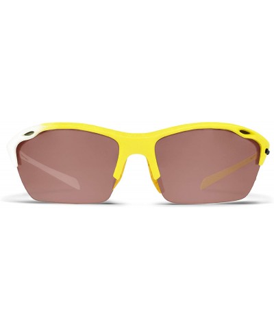 Alpha Yellow White Golf Sunglasses with ZEISS P5020 Red Tri-flection Lenses - CC18KMIZG4L $14.41 Sport