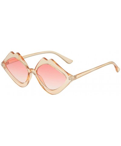 Women's Sunglasses Fashion Jelly Sunshade Sunglasses Integrated Candy Color Glasses - Pink - CD1947W3ZCH $6.43 Aviator