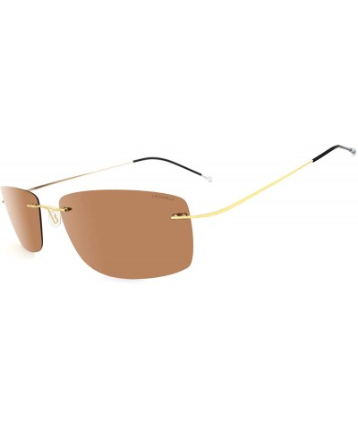 Ultra Lightweight Rimless Titanium Sunglasses for Men Women Fashion Polarized UV Protection Driving Shades - C618NW4633Q $8.0...