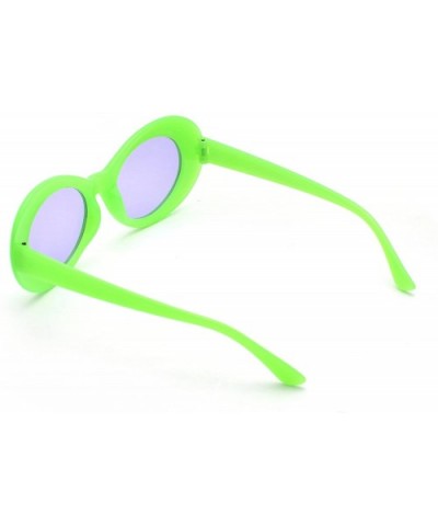 Bold Retro Oval Lens Mod Style Thick Frame Sunglasses Clout Goggles 1212 - Green - CR186WCSUT0 $30.10 Round