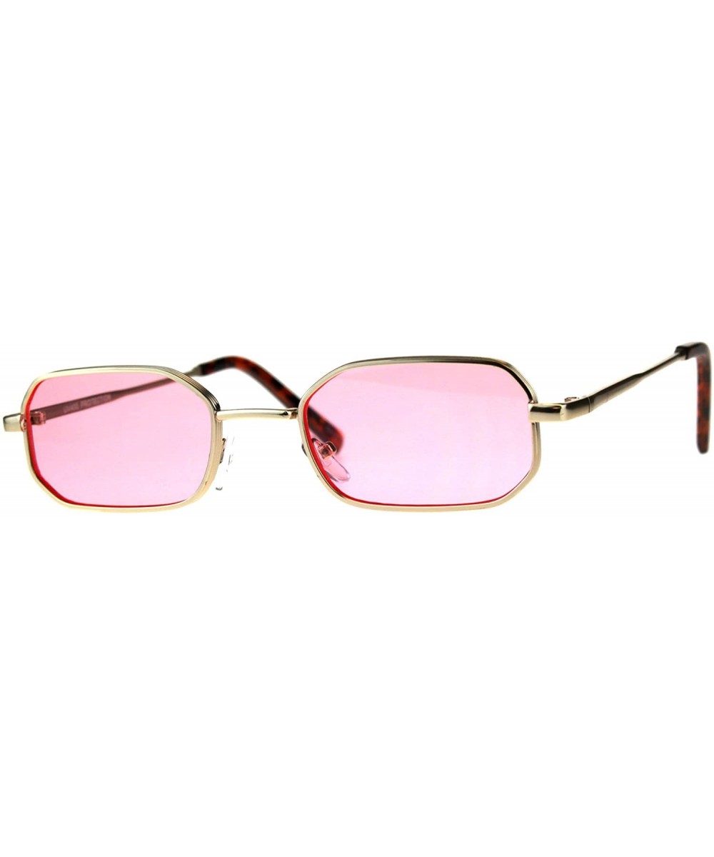 Rectangular Heptagon Shape Sunglasses Unisex Indie Fashion UV 400 - Gold (Pink) - CS18ENOAR64 $9.08 Rectangular