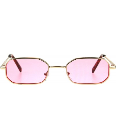 Rectangular Heptagon Shape Sunglasses Unisex Indie Fashion UV 400 - Gold (Pink) - CS18ENOAR64 $9.08 Rectangular