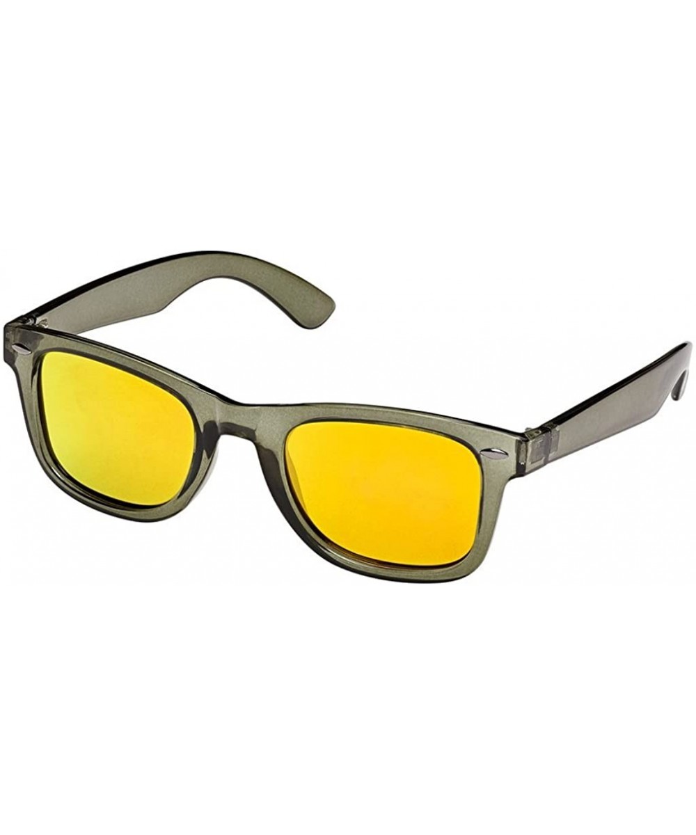 MILES BP14214 Crystal Smoke Red Mirror Polarized Lens - CM184II2GYA $21.26 Wayfarer