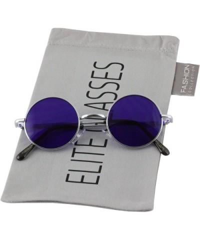 John Lennon Hipster Fashion Sunglasses Small Metal Round Circle Elton Style - Purple - CB187MD2HIQ $7.24 Oval