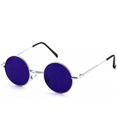 John Lennon Hipster Fashion Sunglasses Small Metal Round Circle Elton Style - Purple - CB187MD2HIQ $7.24 Oval