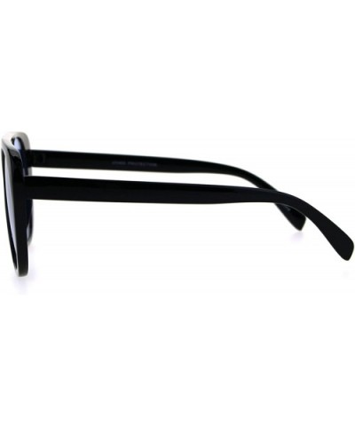 Womens Futurism Bright Pop Color Lens Flat Top Retro Plastic Sunglasses - Blue - CW1847UEO5Z $6.33 Rectangular