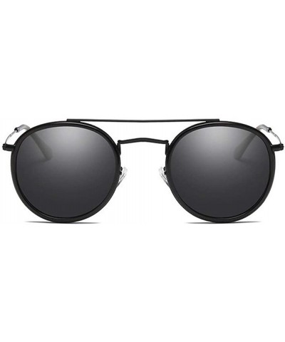 Polarized Steampunk Round Metal Frame Sunglasses for Men and Women - C1 Black Gray - CM19803OA27 $9.22 Round