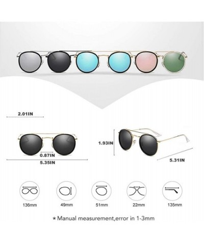 Polarized Steampunk Round Metal Frame Sunglasses for Men and Women - C1 Black Gray - CM19803OA27 $9.22 Round