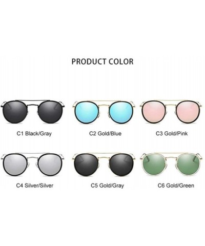 Polarized Steampunk Round Metal Frame Sunglasses for Men and Women - C1 Black Gray - CM19803OA27 $9.22 Round