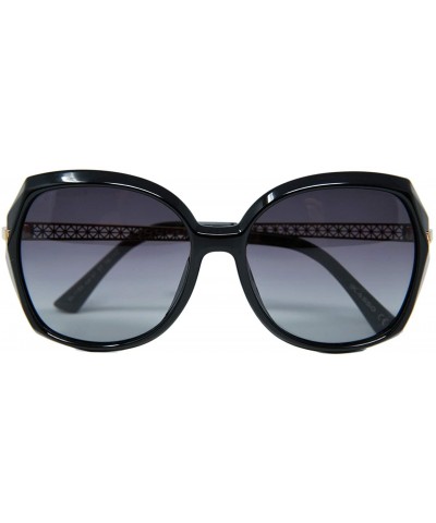 Oversized Geometric Sunglasses Fashion Diamond Shade Round Face Polarized Glasses 57mm - Shiny Black - CX18TZS2WWS $21.82 But...
