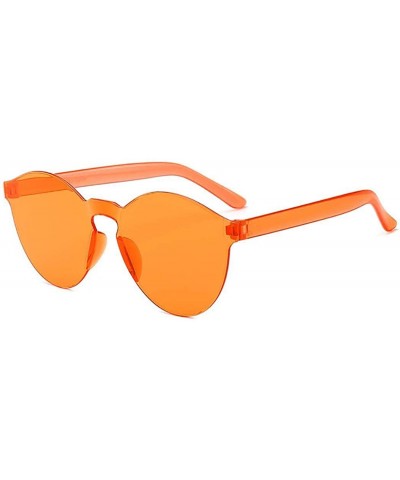 Unisex Fashion Candy Colors Round Frame UV Protection Outdoor Sunglasses Sunglasses - Light Orange - CY190L5C5R8 $11.57 Round