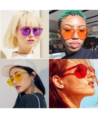Unisex Fashion Candy Colors Round Frame UV Protection Outdoor Sunglasses Sunglasses - Light Orange - CY190L5C5R8 $11.57 Round